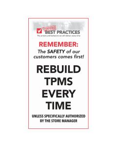 TPMS Reminder Decal, 5" x 9" (4 Pk.)
