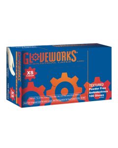XS Gloveworks Powder Free Textured Latex Gloves