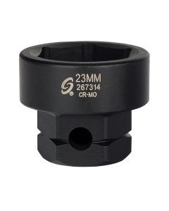 Sunex Tools 1/2 in. Drive 6-Point Low Profile Impact Socket w/ Hex Shank, 23 mm