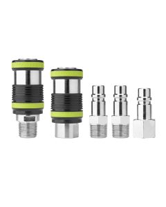 HD Safety Coupler and Plug Kit, 1/2" NPT, Type H, 5-Piece