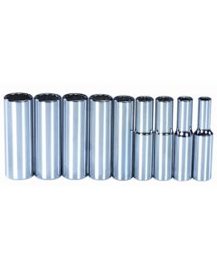 Socket Set, 9 Piece, 1/4" Drive, 12 Point, Metric