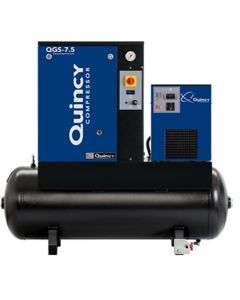 Quincy QGS 7.5-HP 60- Gallon Tank Mounted Rotary Screw Air Compressor With Dryer 230/1/60