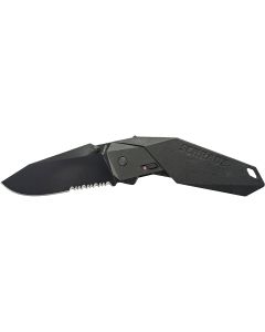 Schrade M.A.G.I.C. Assisted Opening Liner Lock Folding Knife Partially Serrated Clip Point Blade Aluminum Handle