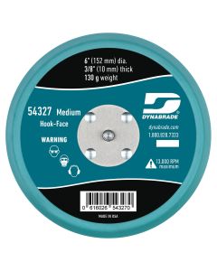 6" Hook-Face Short Nap 3/8" Thick Urethane Medium Density 5/16"-24 Male Thread Non-Vacuum Disc Pad, Orange