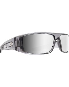 Spy Optic Logan Sunglasses, Clear Smoke Frame and Happy Gray Green w/ Silver Mirror Lens