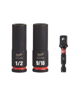 3PC SHOCKWAVE Impact Duty? 3/8" Drive SAE Deep 6 Point Socket Set