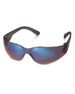 StarLite Safety Glasses-SM, Blue Mirror Wraparound Lens, Gray Frame, Fits Smaller Facial Profile