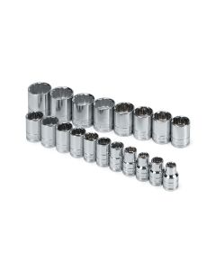 19 Piece 1/2" Drive 12 Point  Metric Standard Socket Set