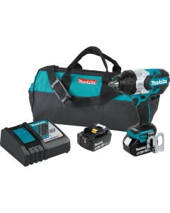 Makita 18V LXT Lithium?Ion Brushless Cordless High Torque 1/2" Sq. Drive Impact Wrench Kit w/ Friction Ring Anvil (5.0Ah)