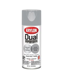 Krylon Dual Superbond Paint+Primer; Gloss Piston Gray; 12 oz. Aerosol