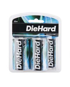 Batteries 4 Pack Diehard D Alkaline