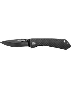 Schrade Ceramic Liner Lock Folding Knife Drop Point Blade Carbon Fiber Handle