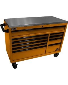 54" RSPro Rolling Workstation w/Stainless Steel Top Worksurface-Orange