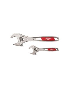 Milwaukee 2-Piece Adjustable Chrome Plate Wrench Set 6 in. and 10 in.