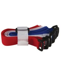 8 Piece 8" Velcro Strip-Tie Fasteners with Buckle Assortment