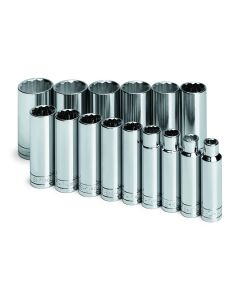SOCKET SET 1/2IN. DRIVE 15PC SAE 12 POINT