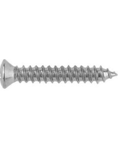 Phillips Oval Head Sheet Metal Screws Size: 8 x 1", Head Size: #6, Finish: Chrome, Qty: 100