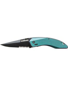 Schrade Landshark ColorShift M.A.G.I.C. Assisted Opening Liner Lock Folding Knife Clip Point Blade Aluminum Handle