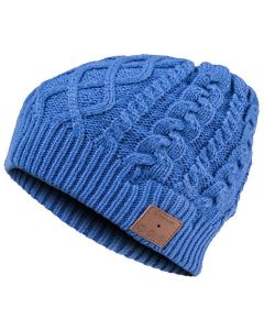 Bluetooth Cable Knit Beanie, Blue