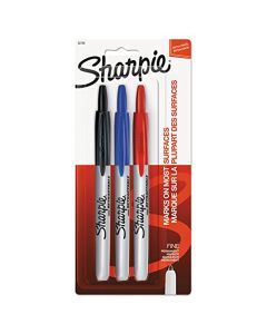 3 Piece Retractable Permanent Markers Assorted Set, Fine Point