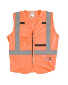 Milwaukee Hi-Vis Orange Safety Vest, Size S/M