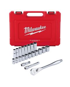 Milwaukee 22-Piece 1/2 in. Drive Socket Wrench Set Fractional SAE