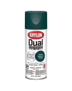 Krylon Dual Superbond Paint+Primer; Satin Hunter Green; 12 oz. Aerosol