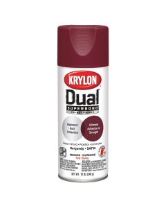 Krylon Dual Superbond Paint+Primer; Satin Burgundy; 12 oz. Aerosol