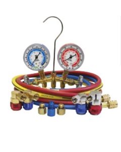 Mastercool 134A / 1234YF Dual Brass Gauge Set w/ 60 in. Hoses