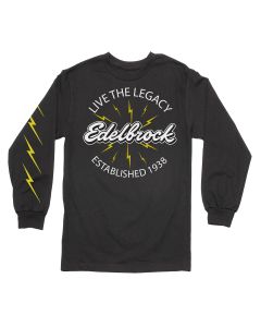 Edelbrock Live The Legacy Long Sleeve Black T-Shirt, Medium
