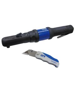 3/8" Heavy-Duty Sealed Flat Head Ratchet with Folding Lock-Back Utility Knife