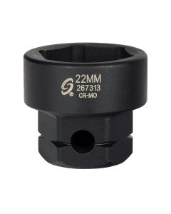 Sunex Tools 1/2 in. Drive 6-Point Low Profile Impact Socket w/ Hex Shank, 22 mm