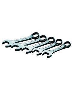 5 Piece SuperKrome Metric Short Combination Wrench Set