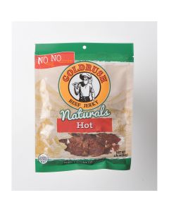 GOLDRUSH Goldrush Natural Hot 2.85 oz. Beef Jerky, MSG FREE