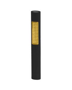 Bayco LED Flashlight w/ Amber Safety Light Feature, Slim Design, Black Body, uses (4) AA Batteries