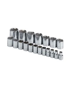 19 Piece 1/2" Drive 6 Point SAE Socket Set