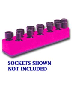 3/8 in. Drive Universal Hot Pink 11 Hole Impact Socket Holder 9-19mm
