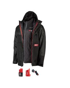255B-21 M12 Heated AXIS Layering System With Gridiron Workshell 2.0Ah Kit, Size 3XL, Black