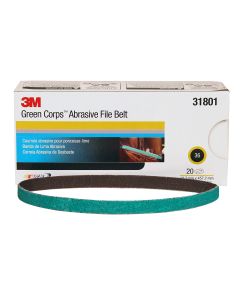 Green Corps Flie Belt 1/2" x 18" 36 Grit 20/Box