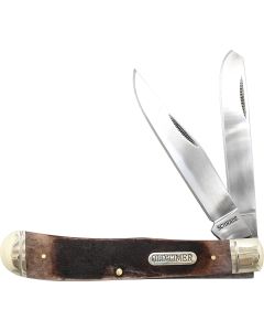 Old Timer Genuine Bone Large Gunstock Trapper Folding Pocket Knife