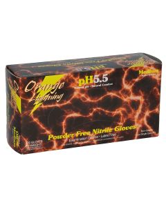 Orange Lightning Orange Nitrile Gloves, Small