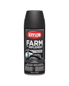 Krylon Farm/Implement; Low Gloss Black; 12 oz. Aerosol