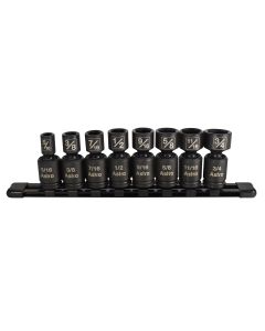 8-Piece 3/8 in. Drive Pinless Universal Impact Socket SAE