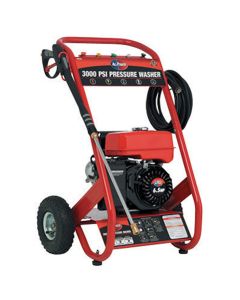 Gas Pressure Washer, 3000 PSI, 30 Foot 5/16" Hose, Stainless Steel Wand, 5 Spray Nozzles, 10" Tires