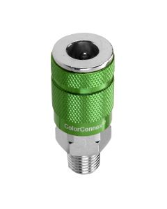 ColorConnex Coupler, Type B, 1/4" MNPT, 1/4" Body, Green