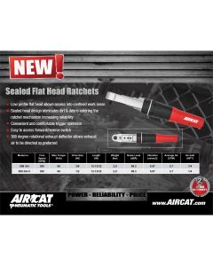 AIRCAT 1/2" Drive Sealed Flat Head Ratchet