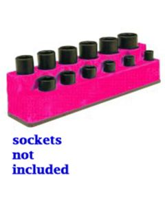 3/8 in. Drive 12 Hole Hot Pink Impact Socket Holder
