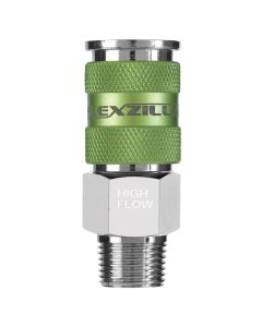 Flexzilla Pro High Flow Coupler, 3/8" MNPT, 1/4" Body