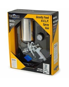 Gravity Feed HVLP Paint Spray Gun, 1.3mm, Locking Pressure Regulator, 1000 ml Aluminum Paint Cup