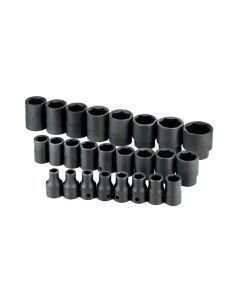 25-Piece 1/2" Drive 6 Point Metric Impact Socket Set